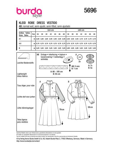 Dress pattern - Burda 5696