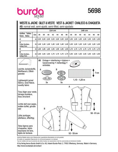 Vest pattern - Burda 5698
