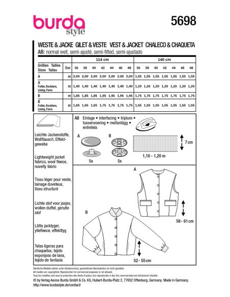 Vest pattern - Burda 5698