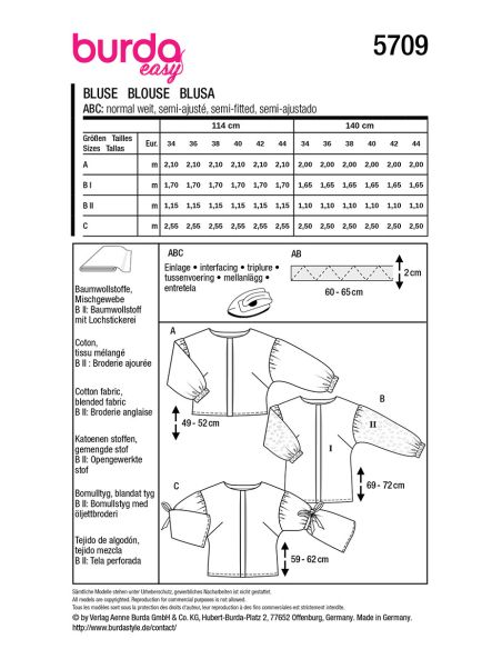 Blouse pattern - Burda 5709