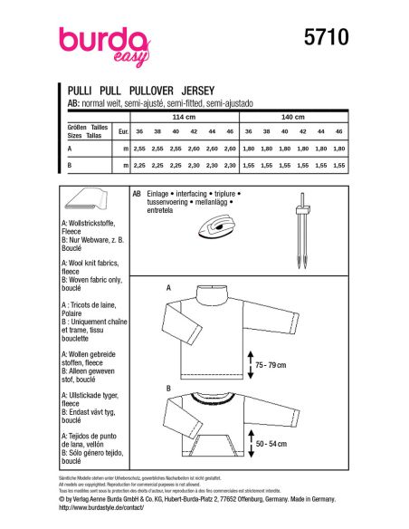 Blouse pattern - Burda 5710