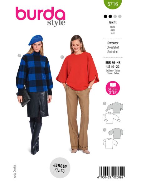 Sweatshirt Pattern - Burda 5716
