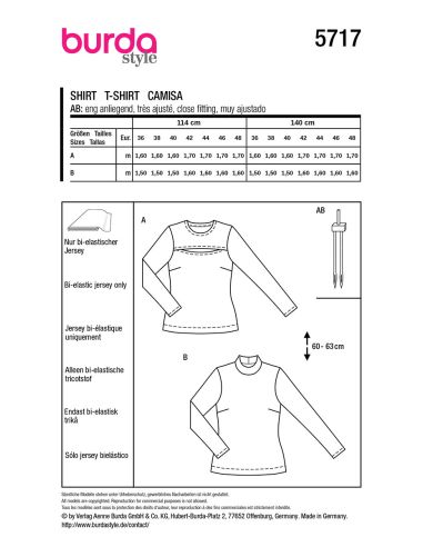 T-shirt Pattern - Burda 5717