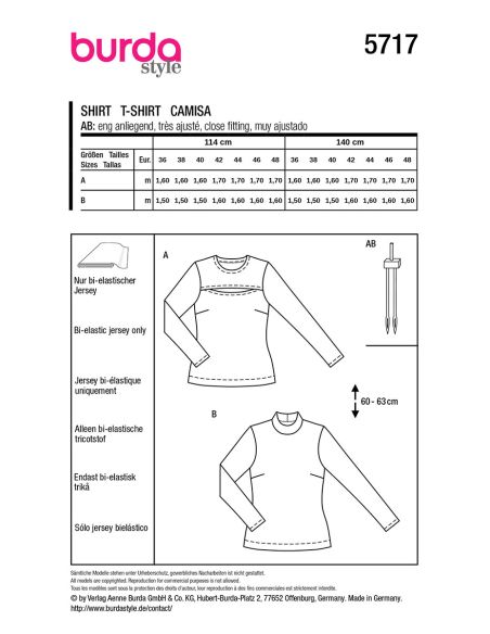 T-shirt Pattern - Burda 5717