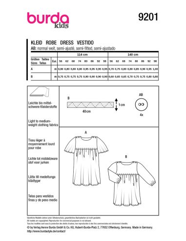 Dress pattern - Burda 9201