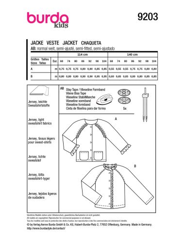 Jacket pattern - Burda 9203