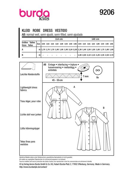 Dress pattern - Burda 9206