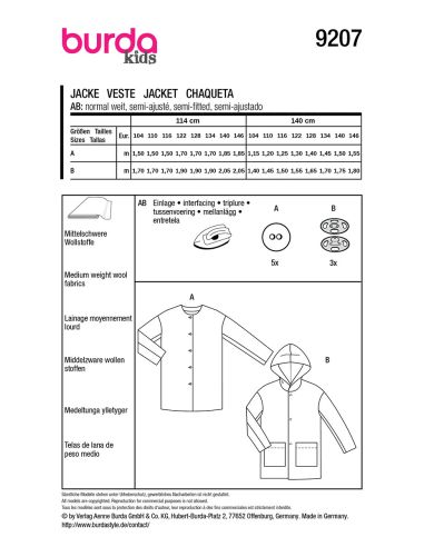 Coat pattern - Burda 9207