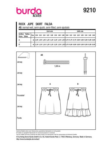 Skirt pattern - Burda 9210