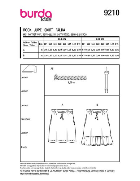 Skirt pattern - Burda 9210