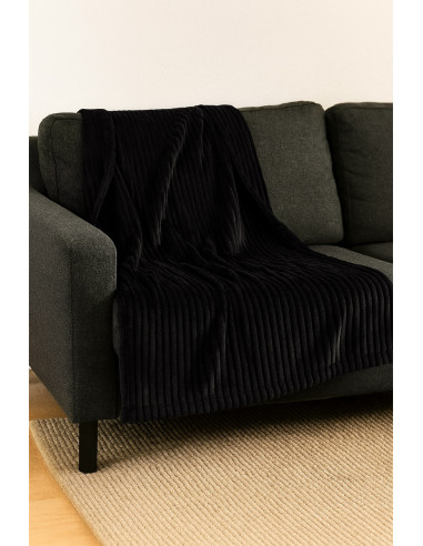 Minky fabric wide ribs - Black