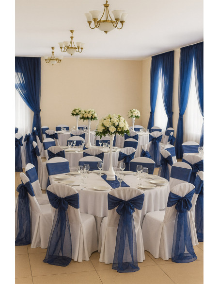 Organza fabric - Navy blue
