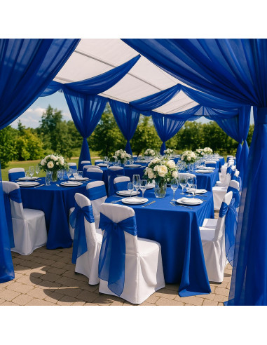 Dark blue organza fabric