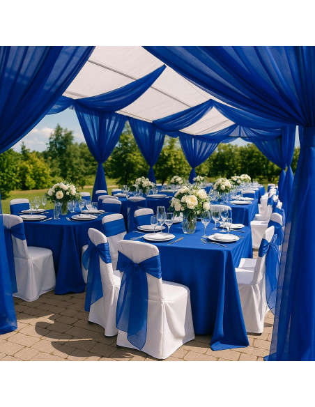Dark blue organza fabric