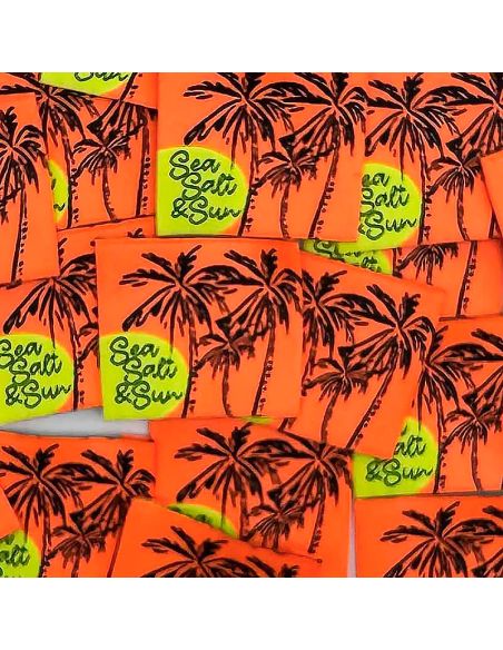 Set of 5 woven sew-on labels Sea Salt & Sun