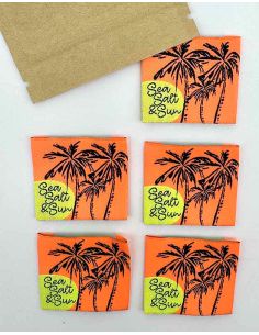 Set of 5 woven sew-on labels Sea Salt & Sun 2