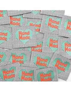 Set of 5 fluorescent Hand Made woven sew-on labels