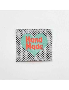Set of 5 fluorescent Hand Made woven sew-on labels 2