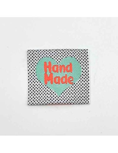 Set of 5 fluorescent Hand Made woven sew-on labels