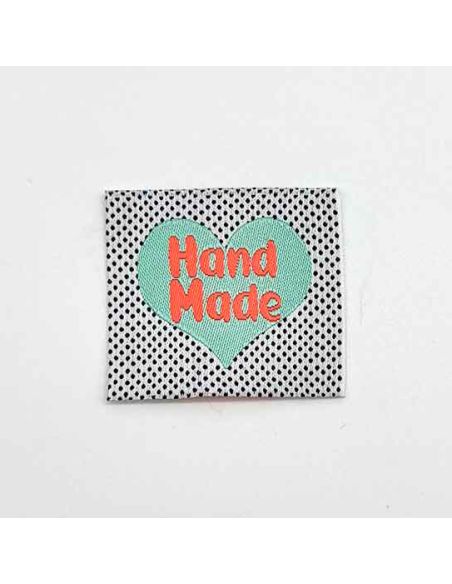 Set of 5 fluorescent Hand Made woven sew-on labels