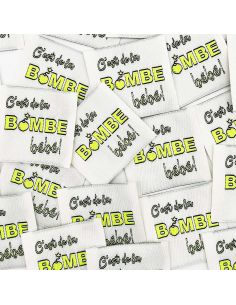 Set of 5 woven sew-on labels It's the bomb Baby!