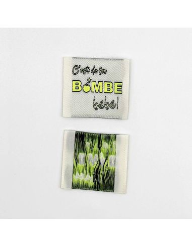 Set of 5 woven sew-on labels It's the bomb Baby!