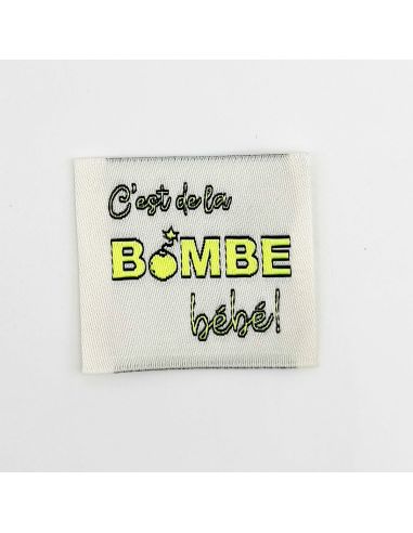 Set of 5 woven sew-on labels It's the bomb Baby!