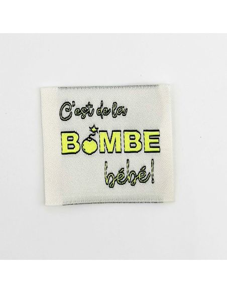 Set of 5 woven sew-on labels It's the bomb Baby!