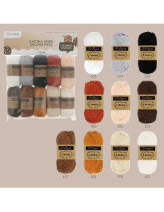 Pack of 10 Scheepjes Catona Colour Pack Balls - Cookies 2