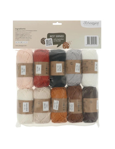 Pack of 10 Scheepjes Catona Colour Pack Balls - Cookies