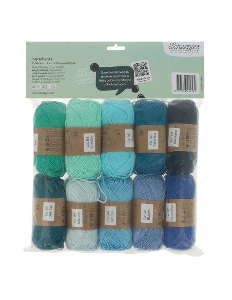 Pack of 10 Scheepjes Catona Balls - Blueberry Fizz