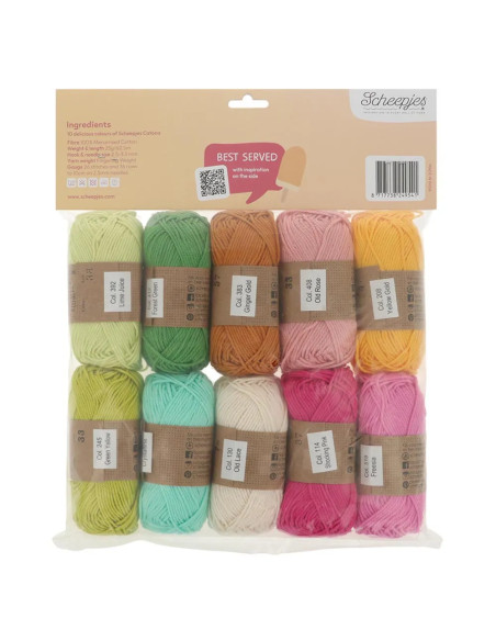 Pack of 10 Scheepjes Catona Colour Pack Balls - Creamsicle