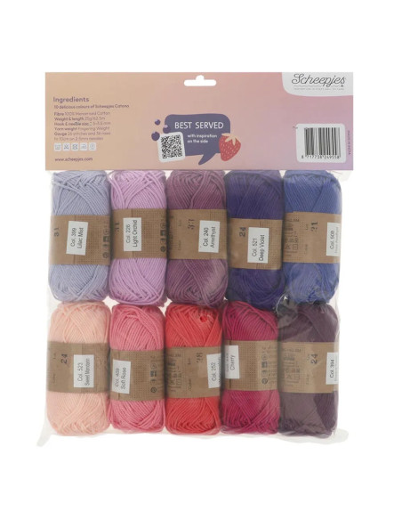 Pack of 10 Scheepjes Catona Balls - Berry Bliss
