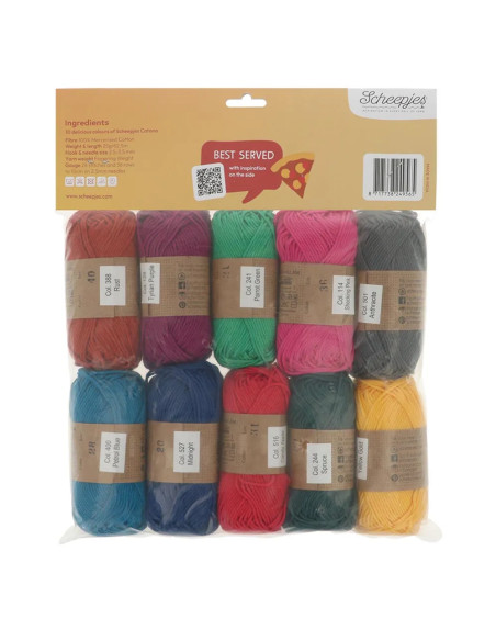 Pack of 10 Scheepjes Catona Balls - Pizza Pie