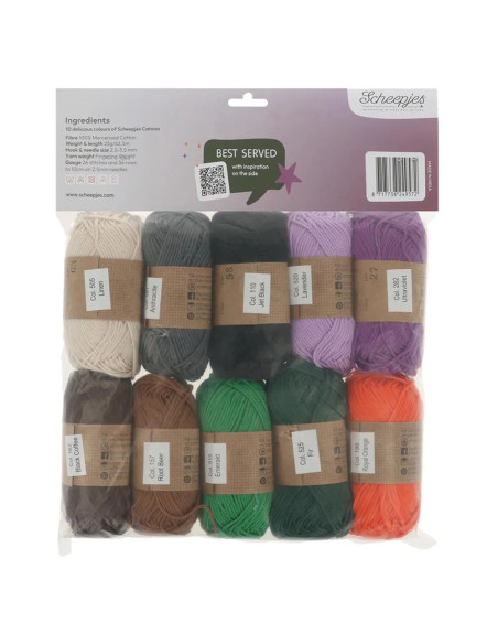 Pack of 10 Scheepjes Catona Balls - Midnight Feast