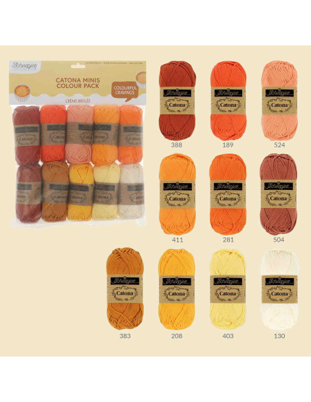 Pack of 10 Scheepjes Catona Colour Pack Balls - Crème Brûlée
