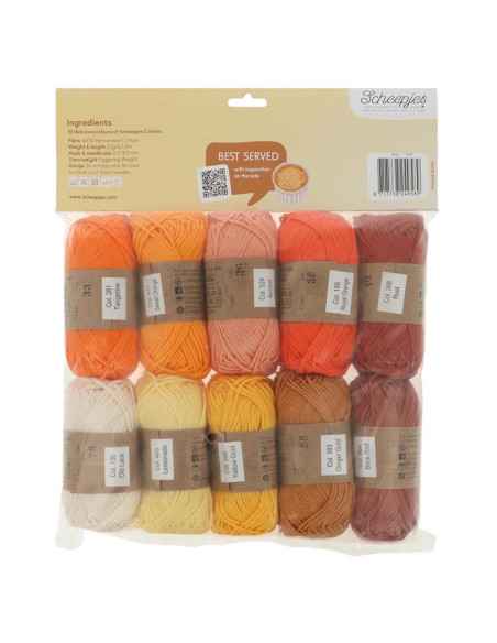 Pack of 10 Scheepjes Catona Colour Pack Balls - Crème Brûlée