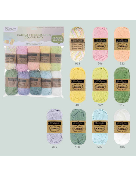 Pack of 10 Scheepjes Catona Balls - Marshmallow Mix