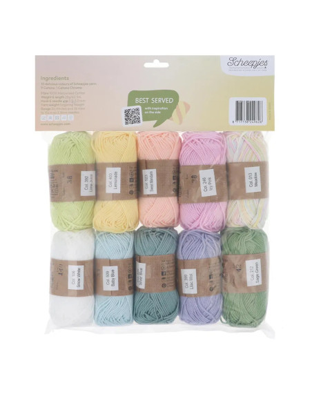 Pack of 10 Scheepjes Catona Balls - Marshmallow Mix