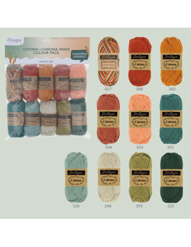 Pack of 10 Scheepjes Catona Balls - Harvest Tart
