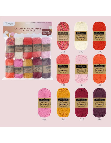 Pack of 10 Scheepjes Catona Balls - Summer Sherbet