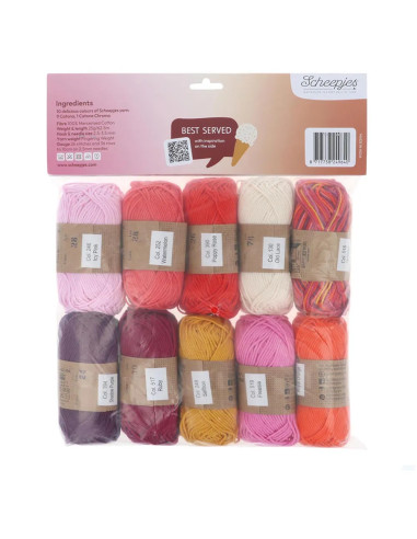 Pack of 10 Scheepjes Catona Balls - Summer Sherbet