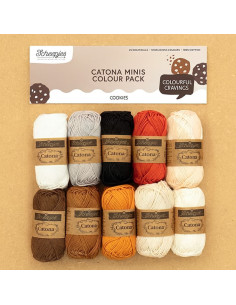 Pack of 10 Scheepjes Catona Colour Pack Balls - Cookies