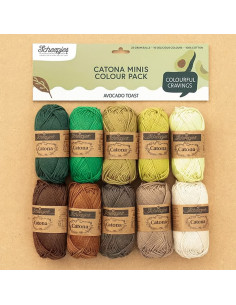 Pack of 10 Scheepjes Catona Colour Pack balls - Avocado Toast