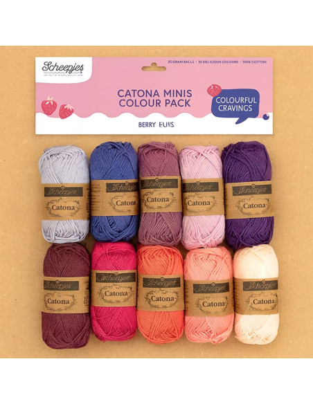 Pack of 10 Scheepjes Catona Balls - Berry Bliss Colour Pack