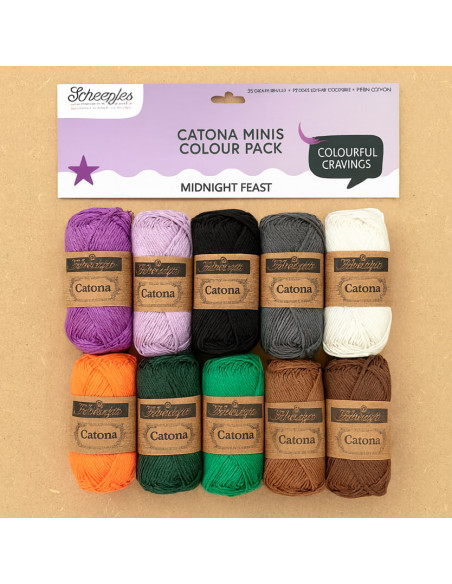 Pack of 10 Scheepjes Catona Balls - Midnight Feast