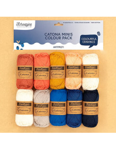 Pack of 10 Scheepjes Catona Color Pack Balls - Antipasti