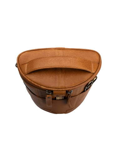 Muud Grace Leather Storage Bag for Knitting - Whisky