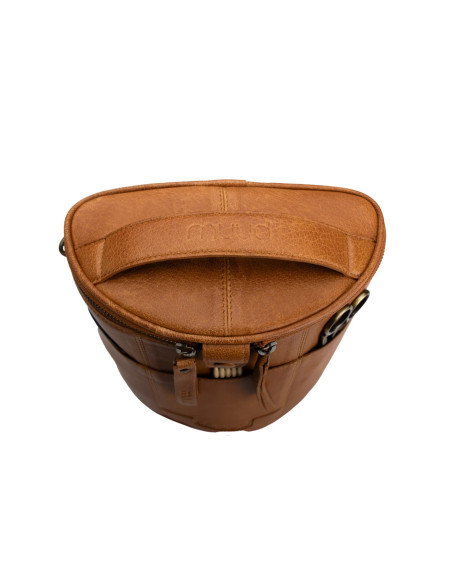 Muud Grace Leather Storage Bag for Knitting - Whisky