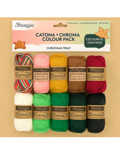Pack of 10 Scheepjes Catona Colour Pack Balls - Christmas